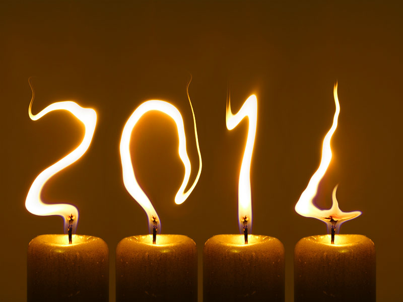 Новогоднее поздравление со свечами 2014